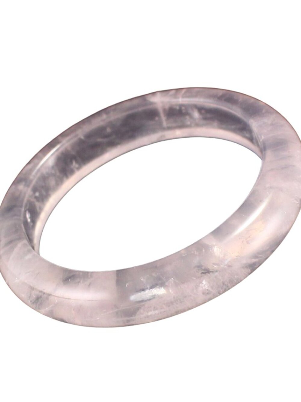 Natural Rose Quartz Bangle 42.89g 54mm ID Mozambique Pink Gemstone Crystal Cert